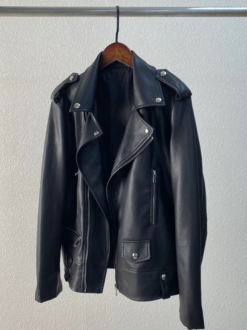 2025新款皮衣男外套夹克明星同款痞帅风哈雷机车服