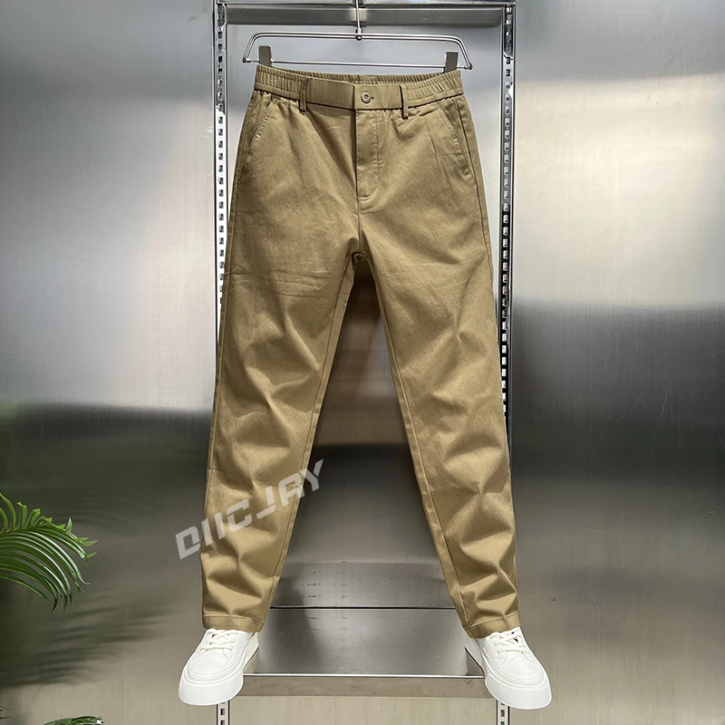 【高端】早秋轻奢男士薄款休闲裤透气潮流宽松韩版小直筒百搭长裤子