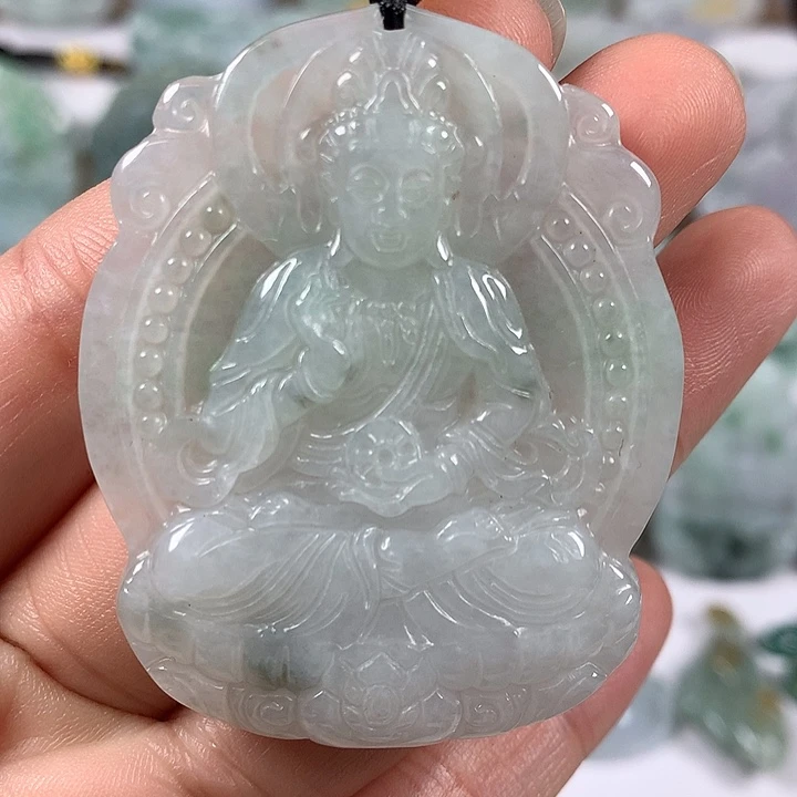翡翠未镶嵌颈饰时来运转观音福利