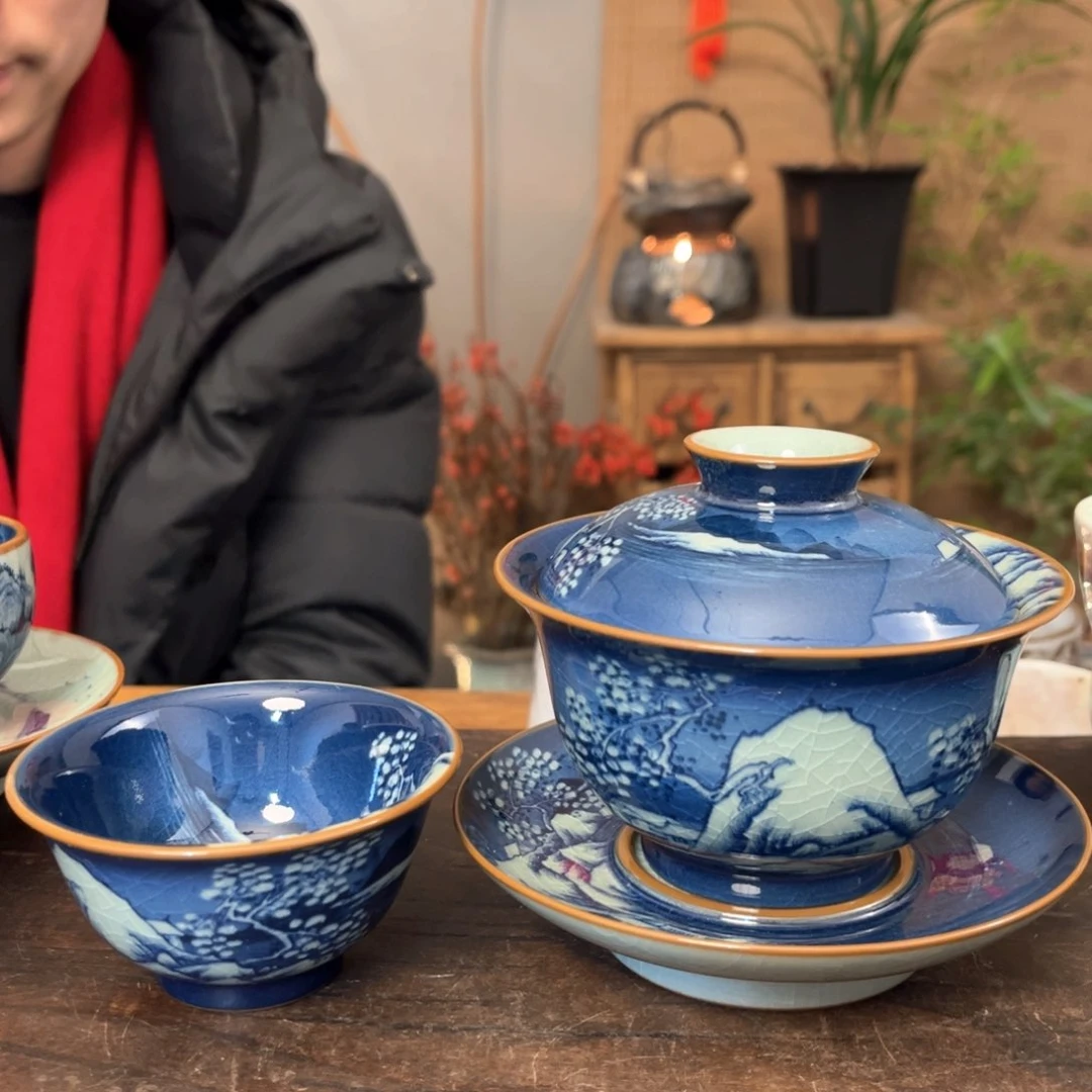 杯景德镇柴烧手绘杯