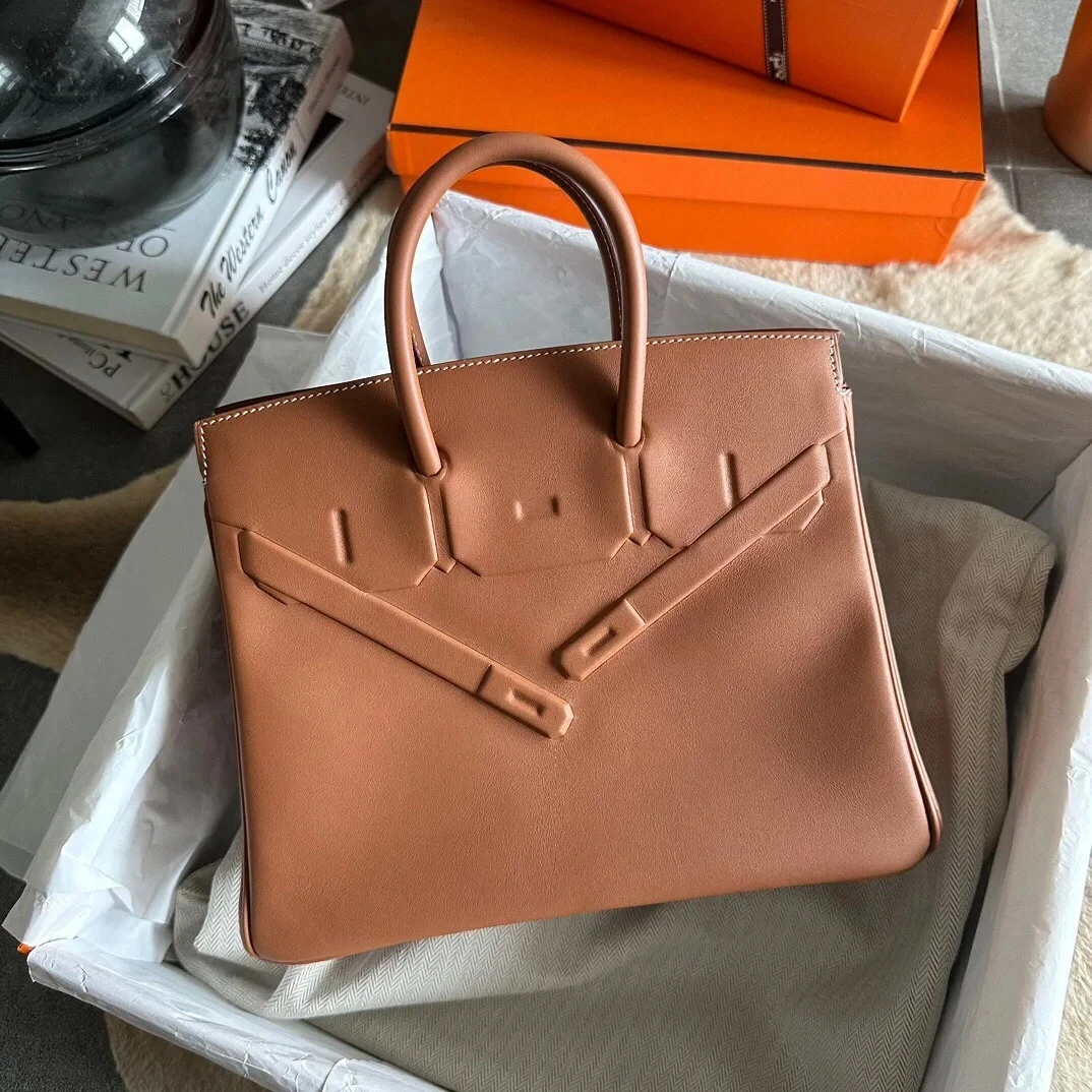 99新 Hermes/爱马仕 小花Jerry活动金棕色 U刻 Birkin 25幻影包