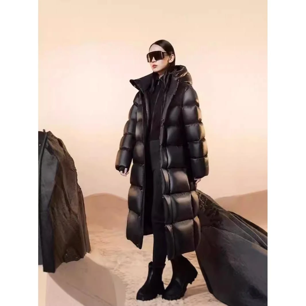 探寻者【换季五折】高凡黑金鹅绒服先锋.八格羽绒服女男高端长旗舰