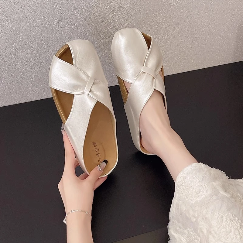 【香港轻奢Sakurano&樱央】包头半拖鞋女时尚2025新款夏季高级平