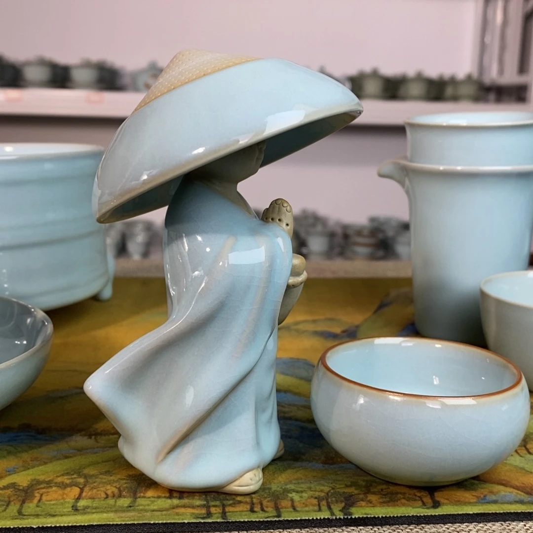 【闪购商品】天青小和尚茶漏微微瑕。。。。。。。