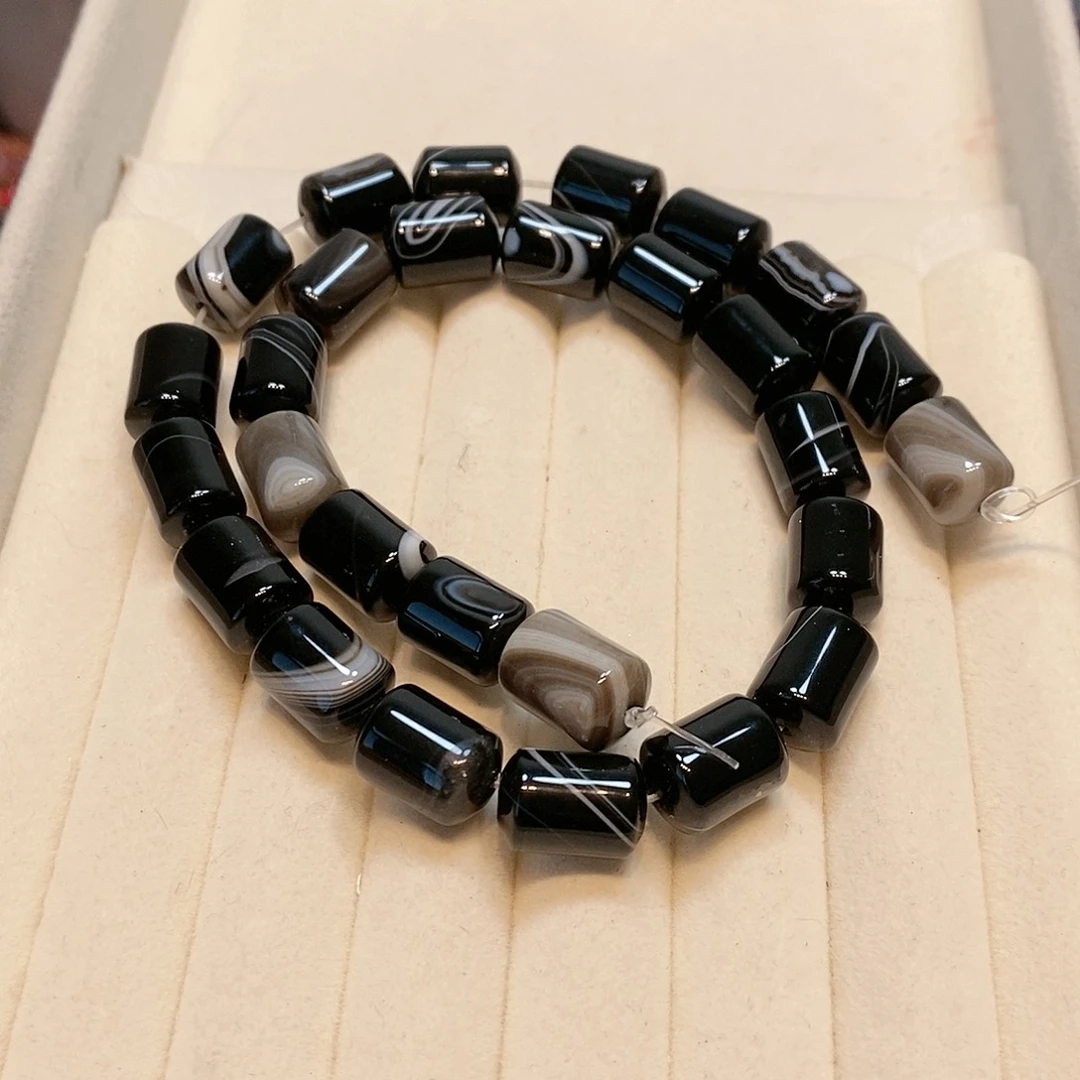 散珠玛瑙/玉髓12mm黑玛瑙yi t