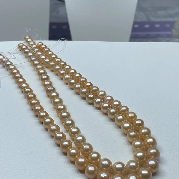 合金淡水珍珠8-9中国红超值