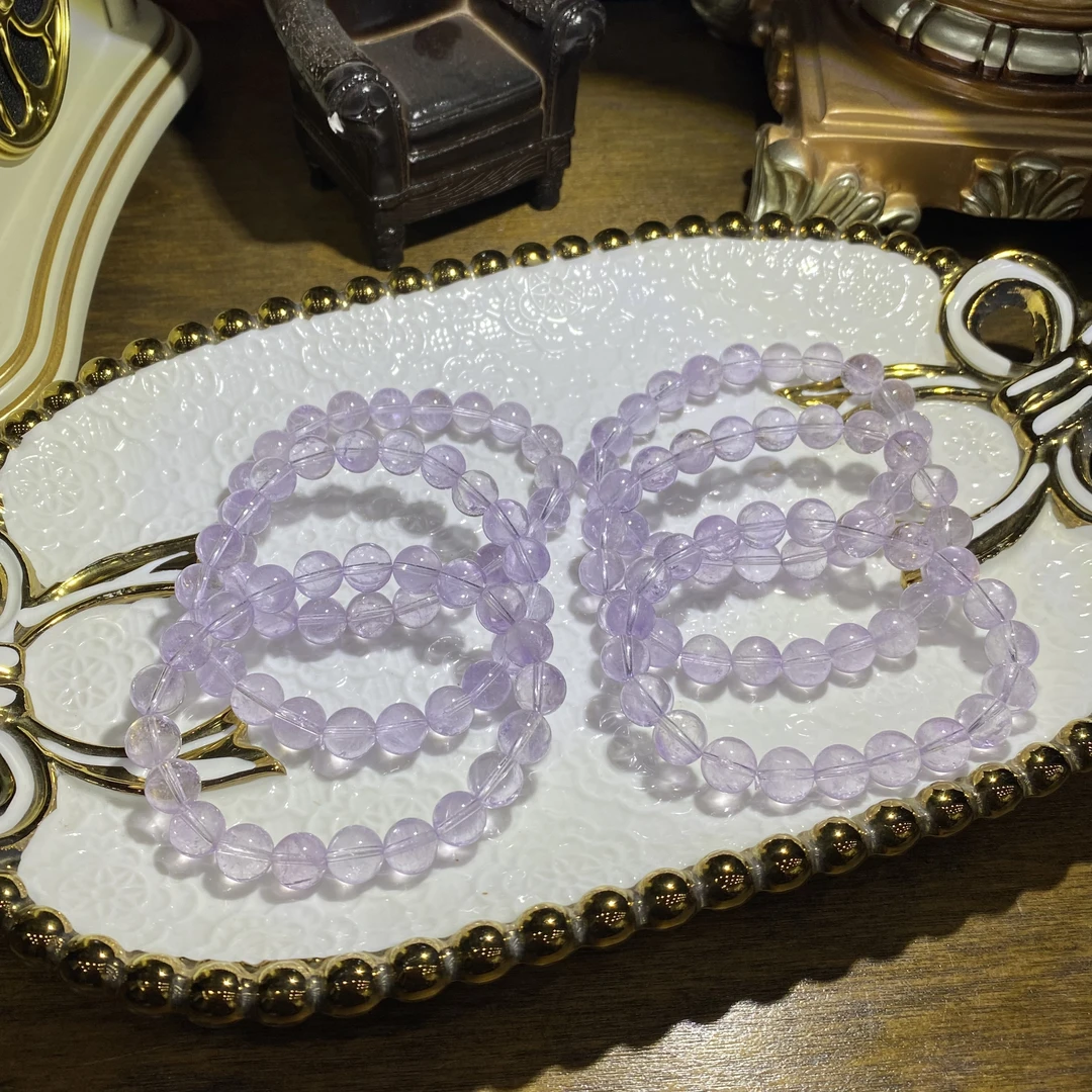 B07-天然高冰透玻利维亚紫水晶手串-多样性发其一