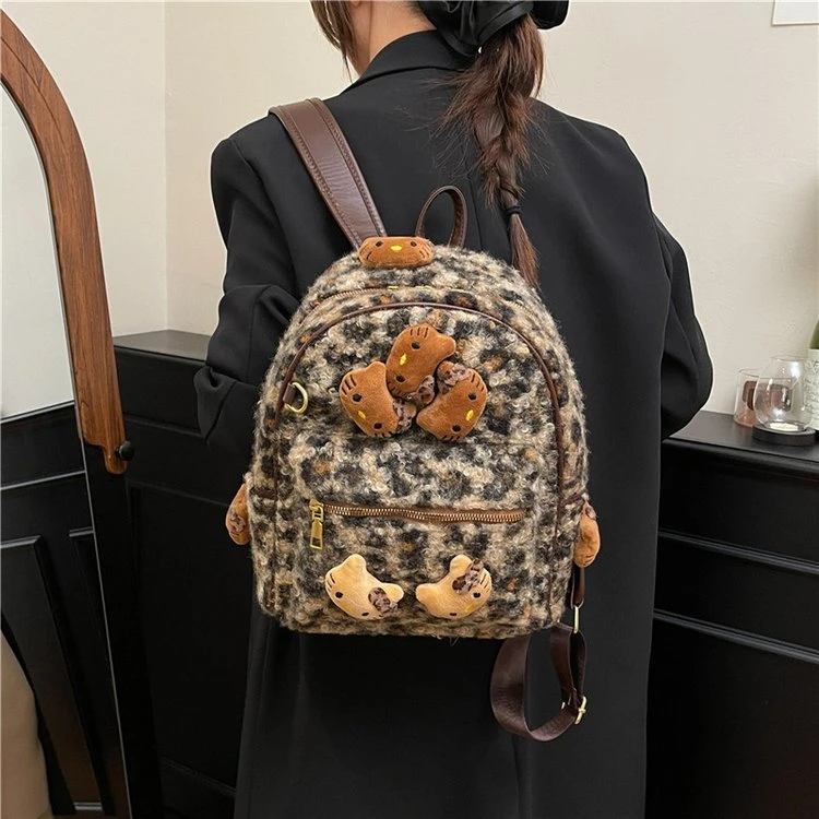 复古韩版小众设计kitty猫双肩包包质感学院风时尚洋气背包