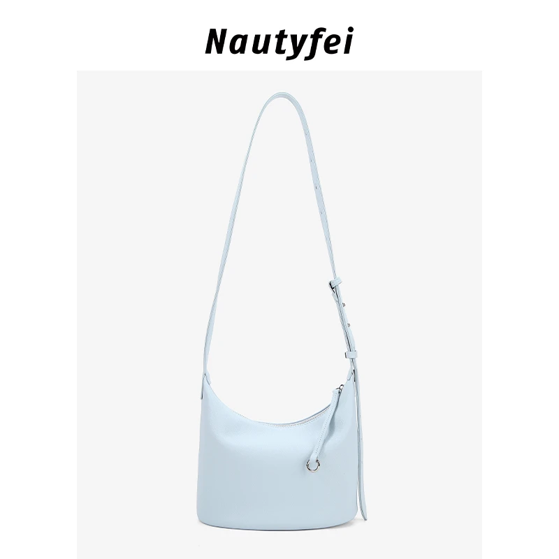 Nautyfei2025年新款小众设计牛皮饺子包简约通勤百搭单肩斜挎包