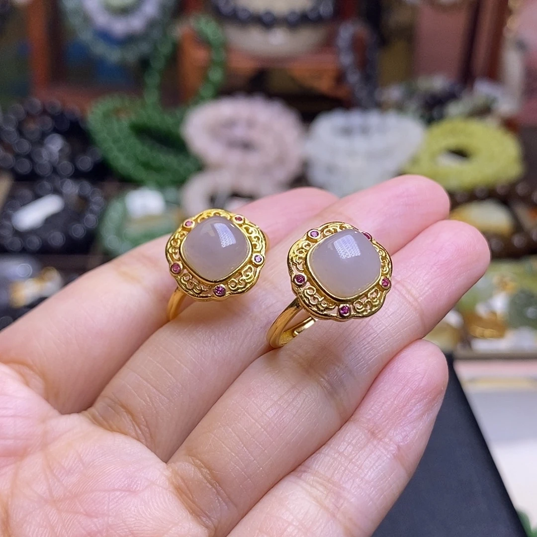 和田玉未镶嵌颈饰早间福利价银镶烟紫