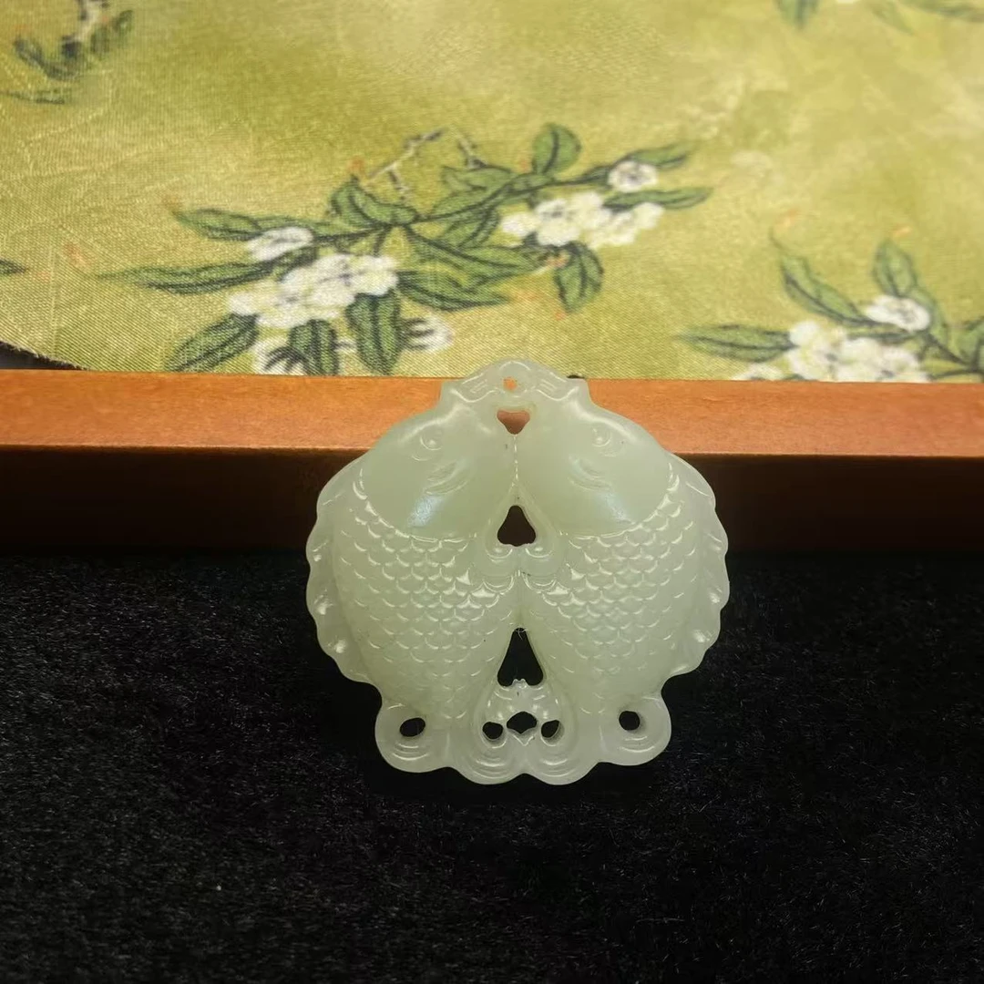 和田玉白玉鲤鱼跃龙门S018