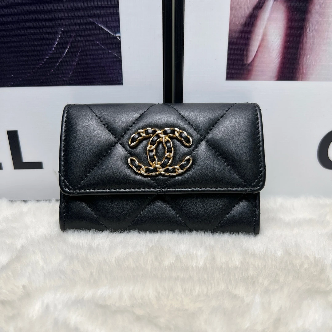 99新 Chanel/香奈儿 黑金19系列卡包（芯片款全套）