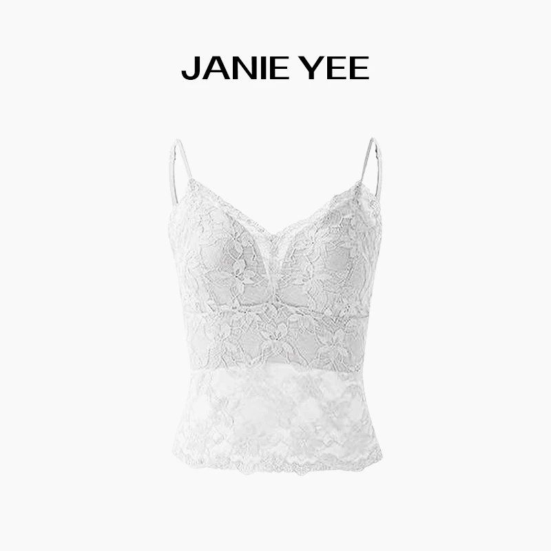 Janie Yee"蕾丝背心" 百搭隐形防走光含胸垫美背内搭吊带 25A1918