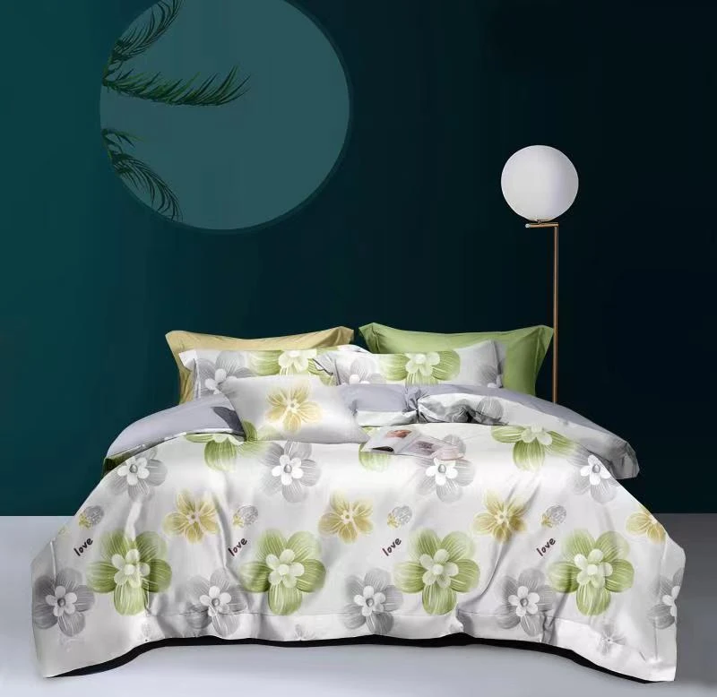 【双人床单】花之恋 绿 斜纹加厚加大尺寸240×230布床