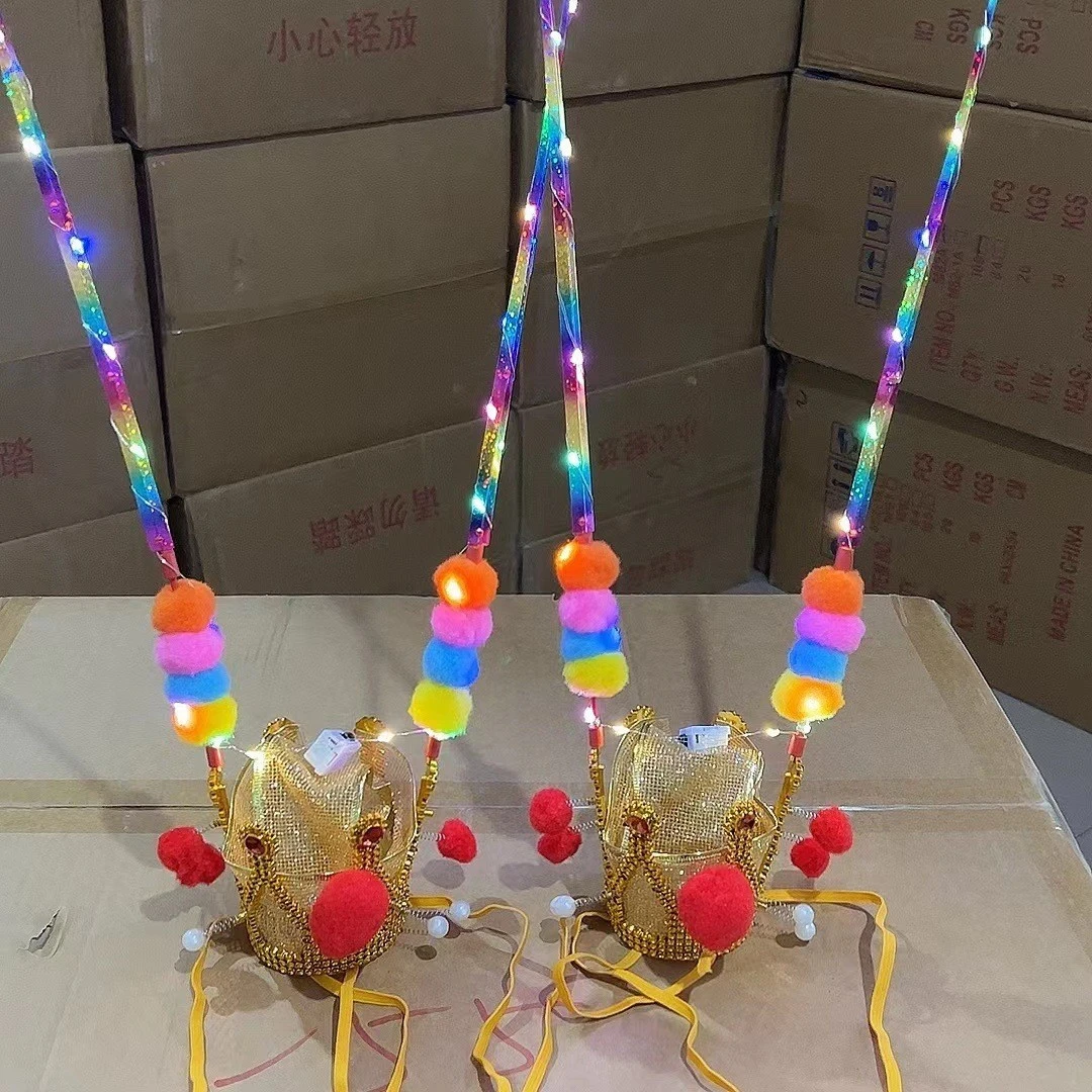 网红新款发光状元帽孙悟空美猴王帽子电镀发光紫金冠景区地摊爆款