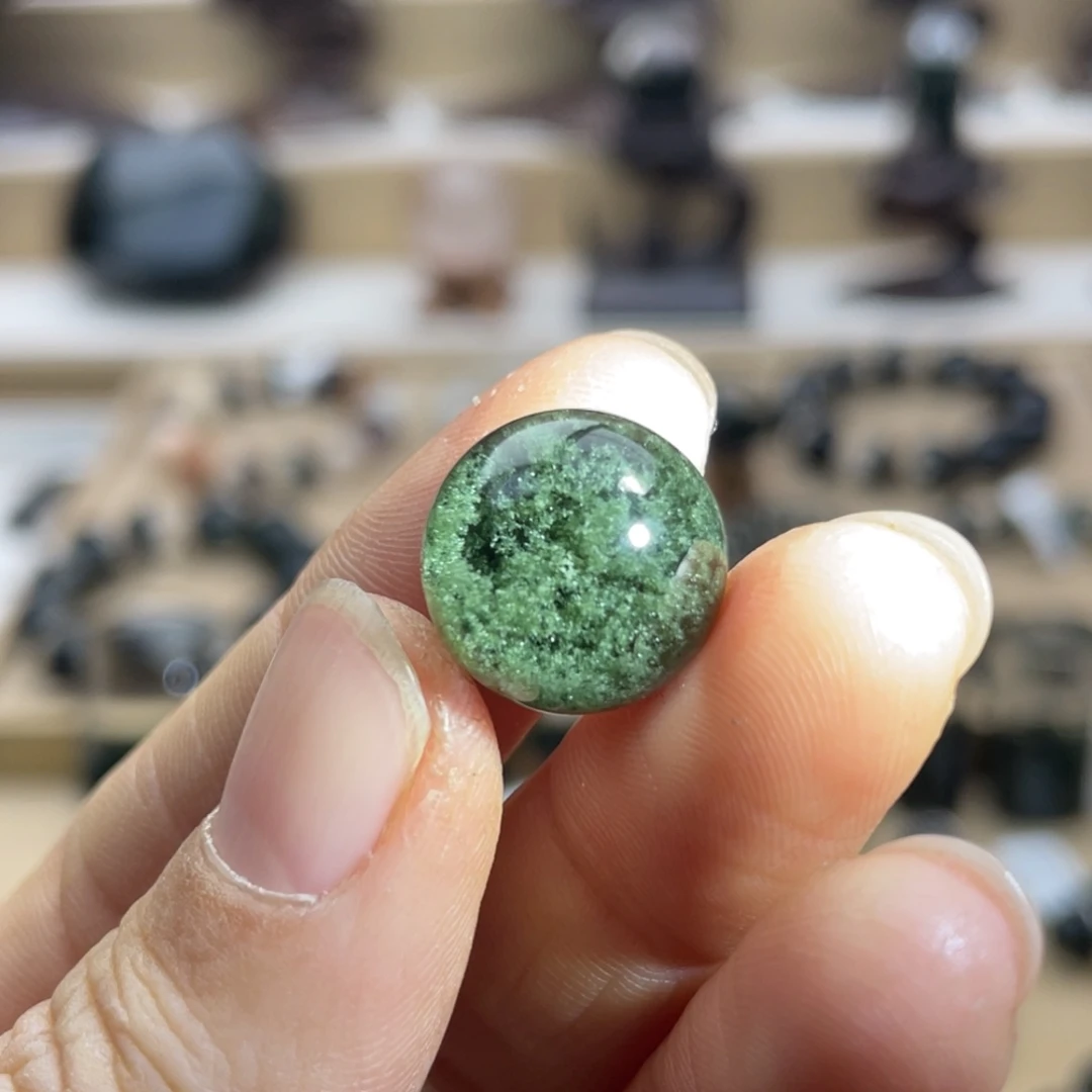 水晶未镶嵌吊坠(不含链)绿幽灵聚宝盆单珠