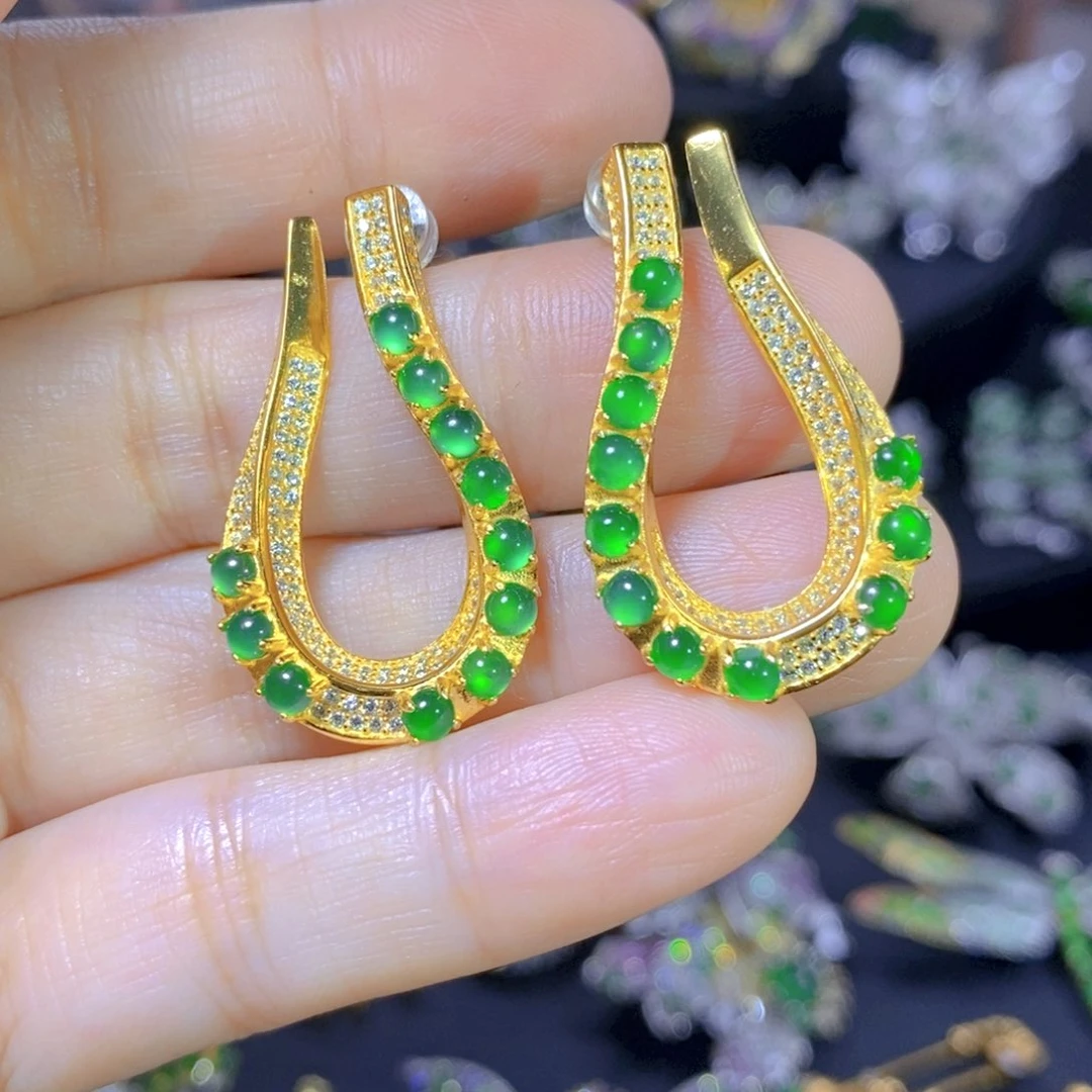 翡翠银S925镶嵌颈饰天然翡翠