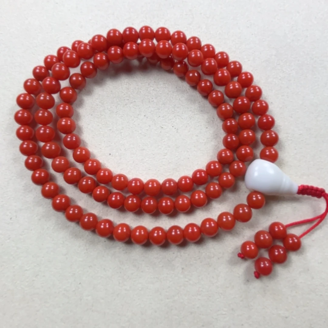 未镶嵌柿子红6➕多圈南红玛瑙