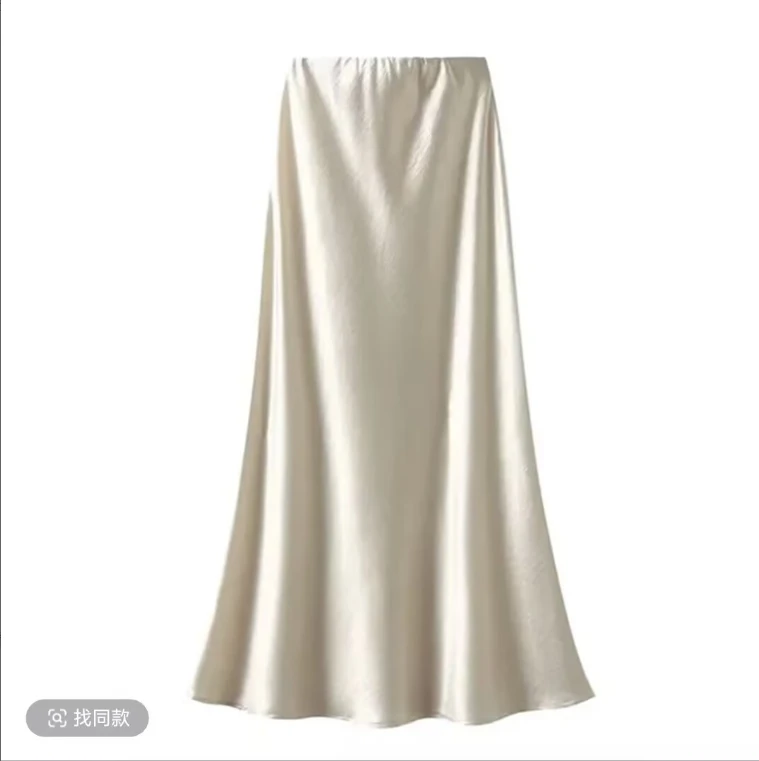 缎面高腰显瘦气质轻奢时尚长款半身裙