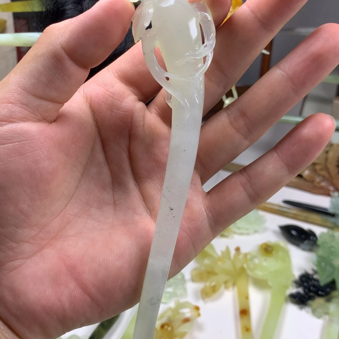 未镶嵌蛇纹石玉发簪