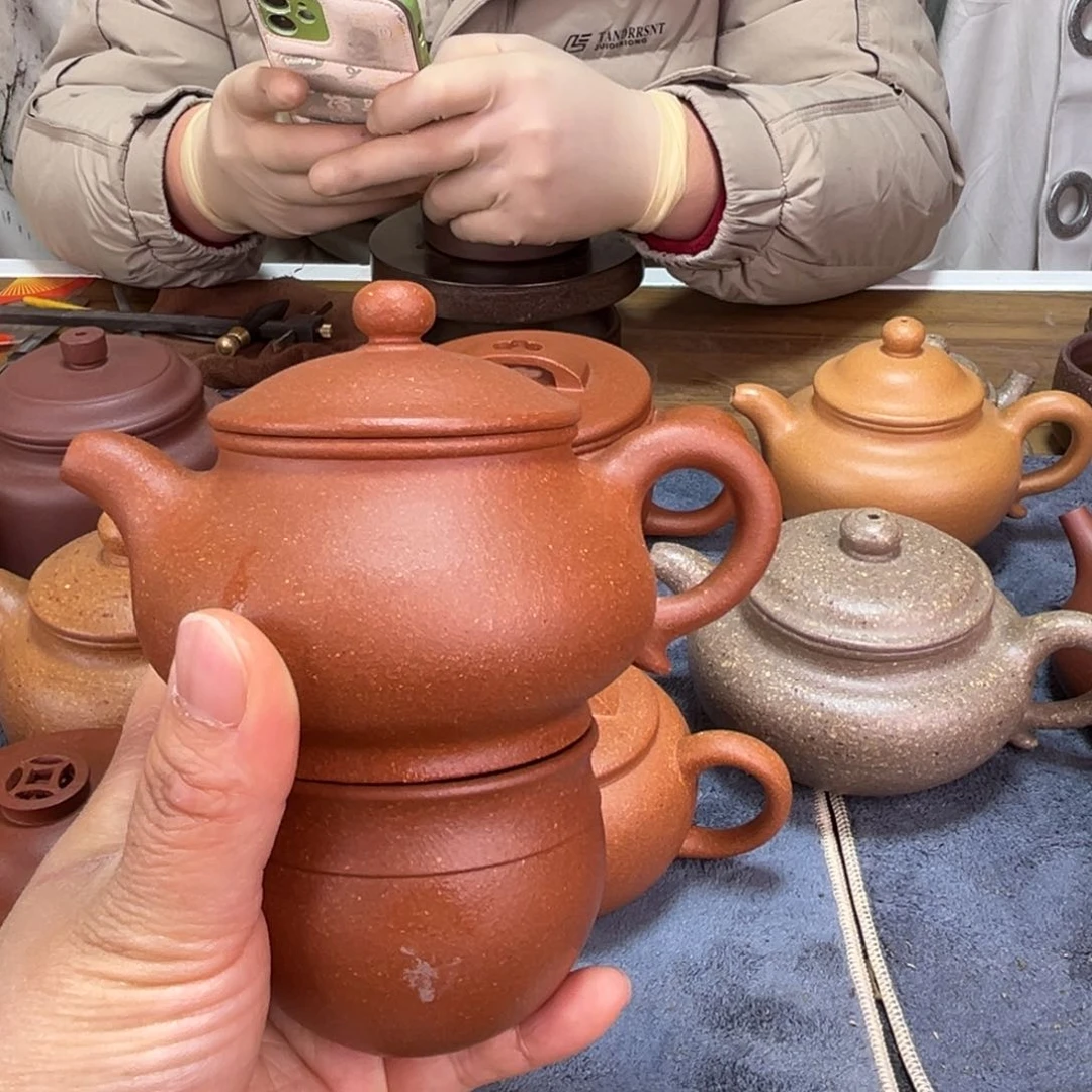 紫砂茶壶潘壶150cc红降坡