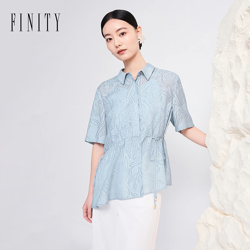 【粉丝专享】FINITY 衬衫气质衬衣时尚休闲女士夏季提花 F21Y4E04C2