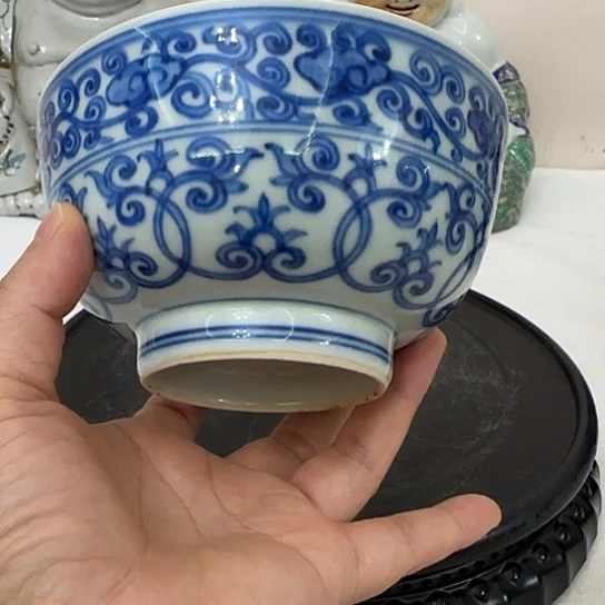 茶盏6**5手工绘画青花碗