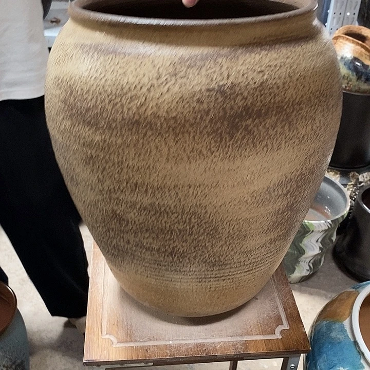 花盆紫砂口28高度38复古色………