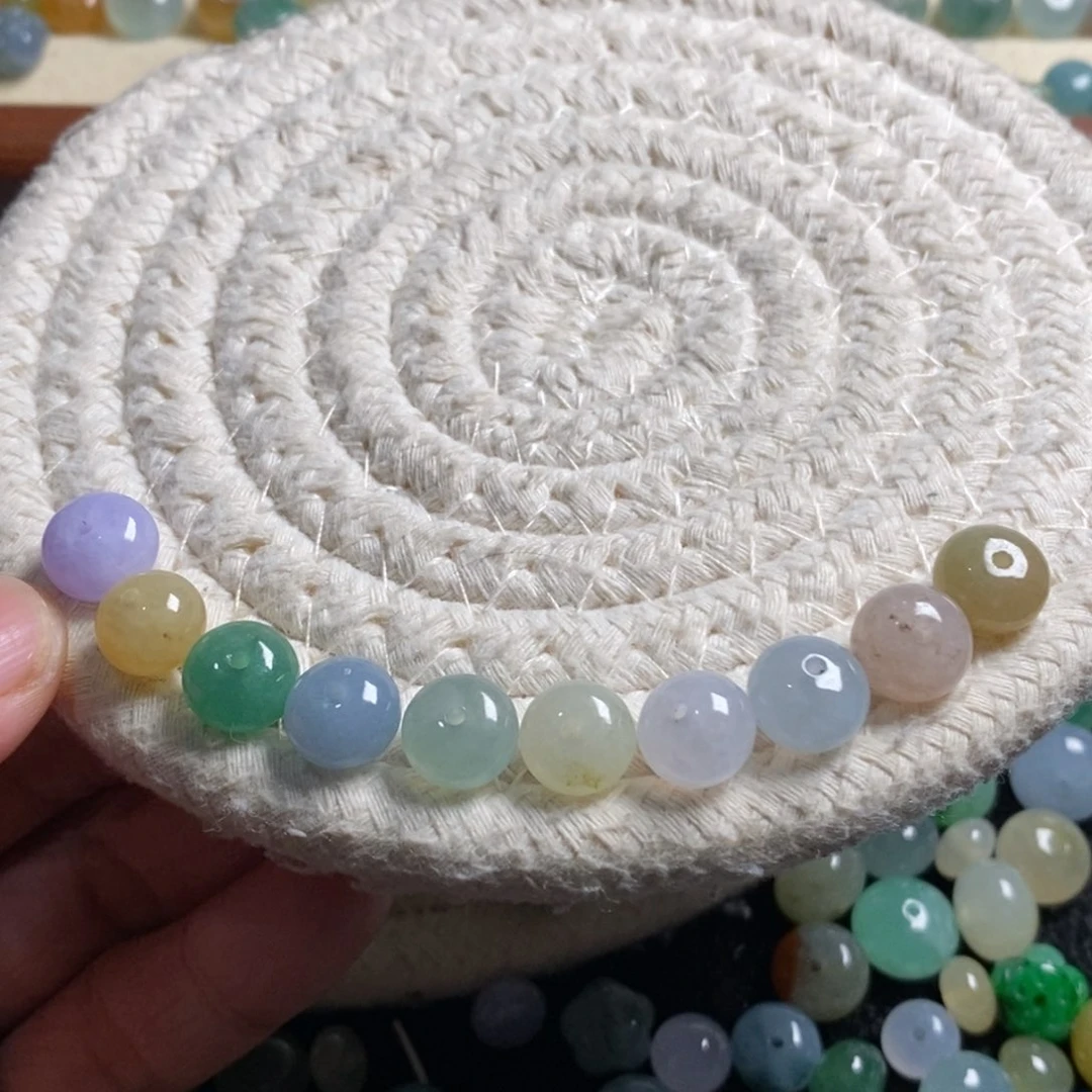 翡翠散珠9+天然翡翠A货散珠