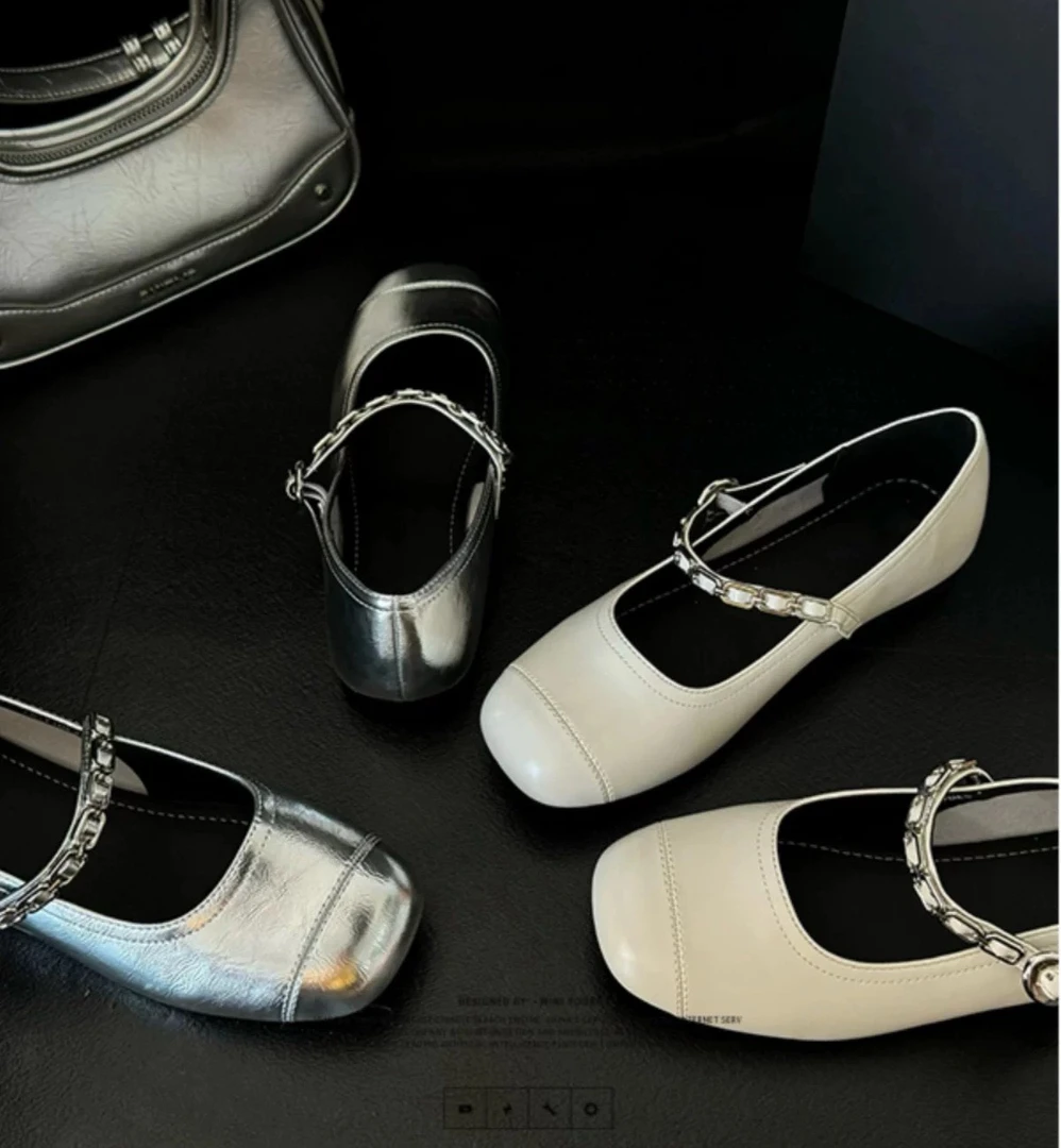 皮鞋百搭复古法式玛丽珍鞋平底圆头鞋子66622