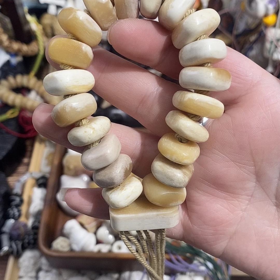 把件鹿骨阳*oM7驼骨马骨手串