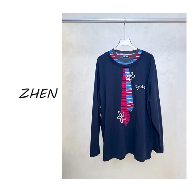 【ZHEN】25K01297 2025新款修身显瘦气质小众设计师款长袖T恤打底
