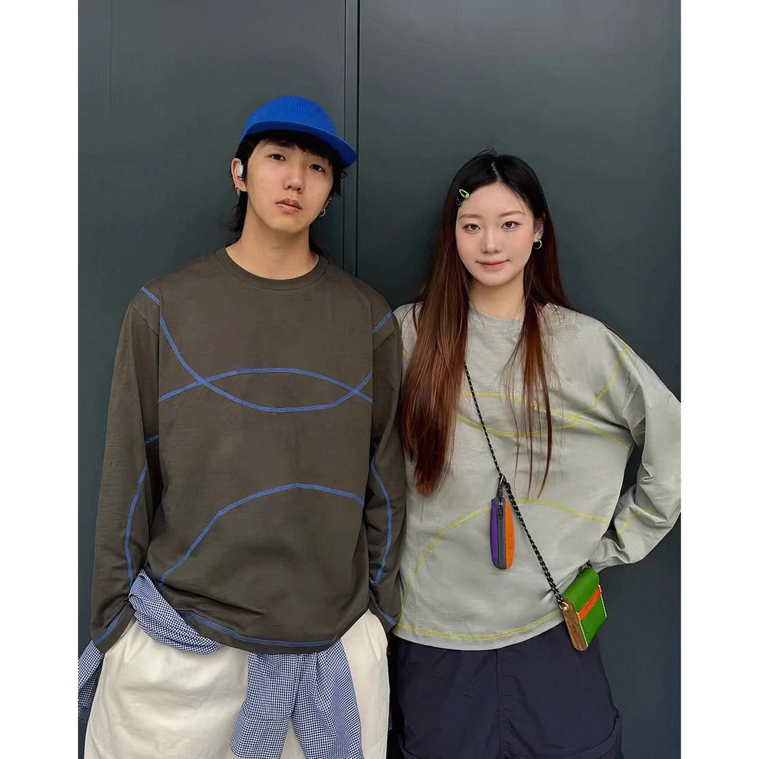 新款简约明线秋冬男女运动吸湿透气打底衫