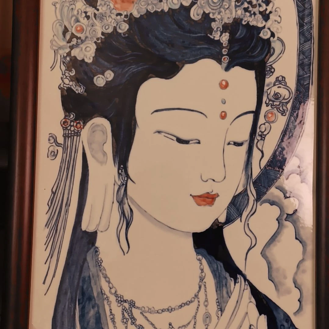 潇***晓景德镇手绘釉下彩手绘