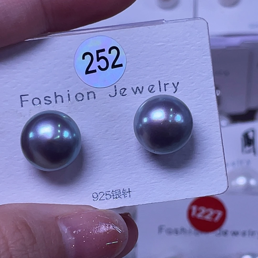 烟***烟淡水珍珠银S925镶嵌耳饰