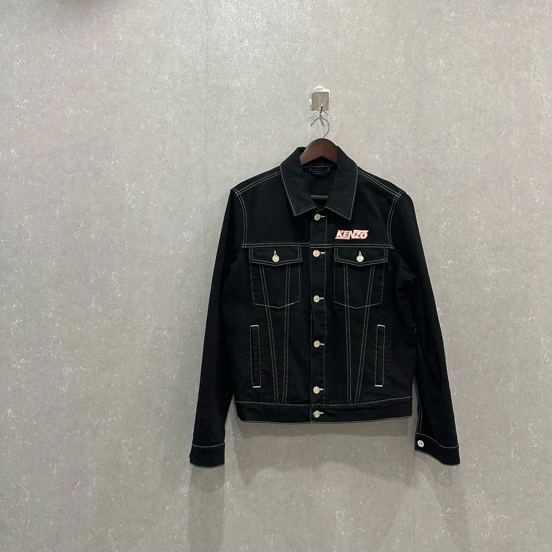 99新 KENZO/肯佐 Kenzo 纯色刺绣翻领长袖夹克外套 M码/003550