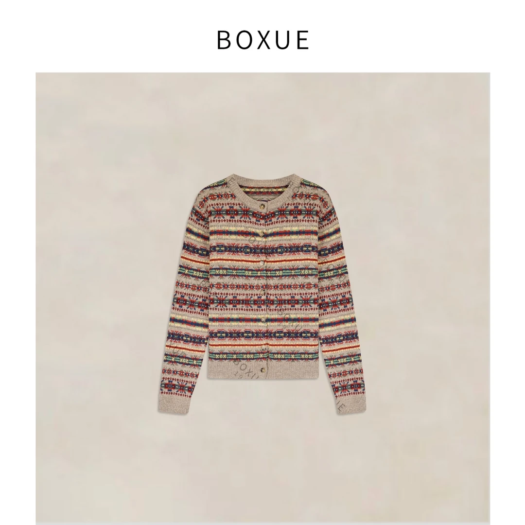 BOXUE“出彩”2025秋冬费尔岛羊.毛山羊.绒轻奢 外套#250930W5365