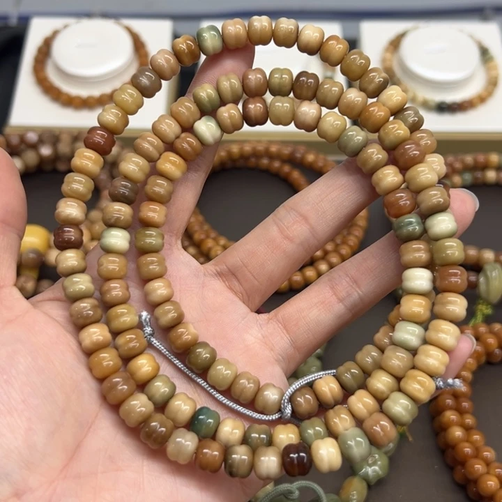 手串龙脊菩提多宝色的汉堡珠108颗