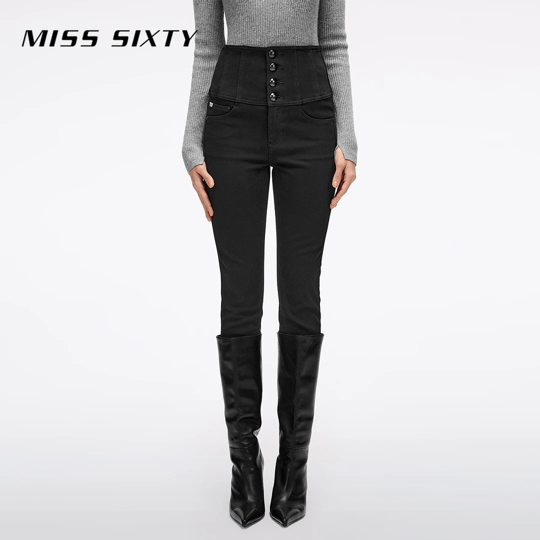 【达人专属】Miss Sixty春新款牛仔裤四扣超高腰显瘦铅笔裤9156