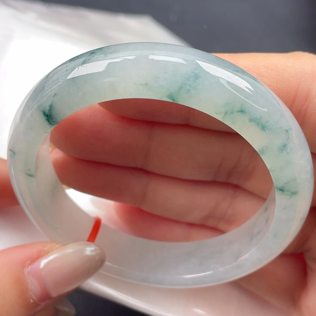 翡翠未镶嵌手镯54圈口