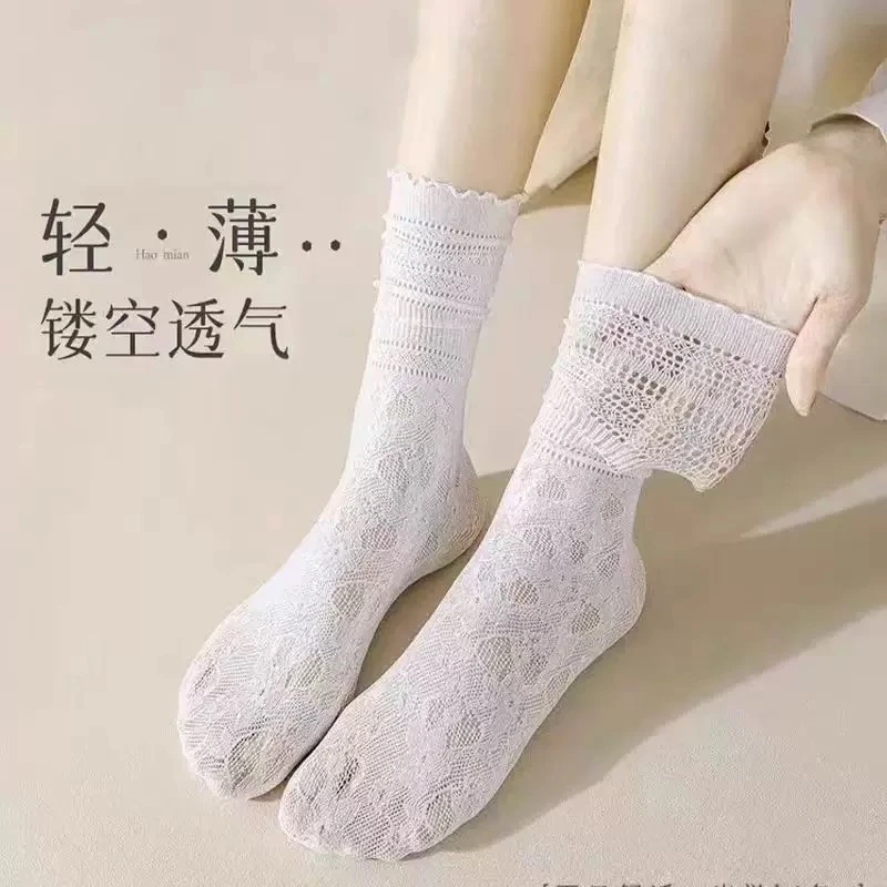 夏季蕾丝堆堆袜~