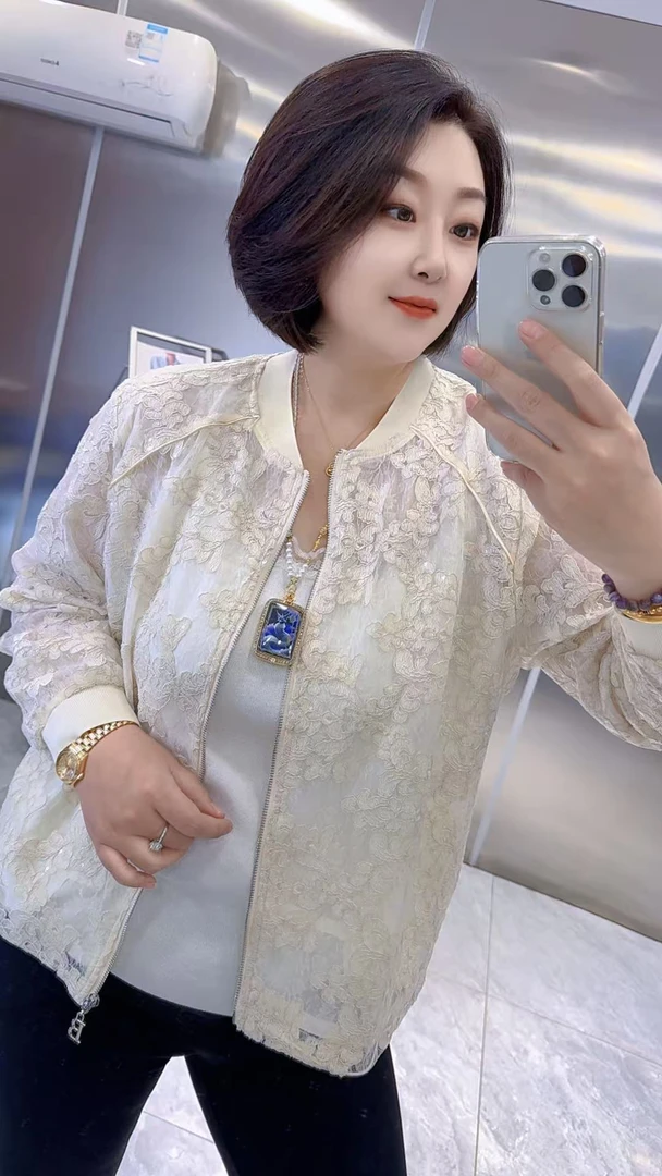 【聪姐推荐】7276韩系镂空蕾丝设计感外套（衣长63，胸围130）