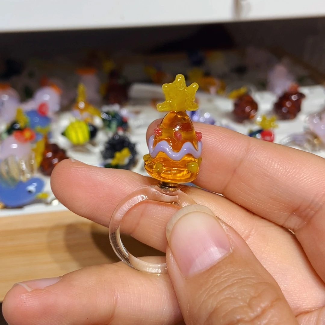 琉璃手工艺品戒指