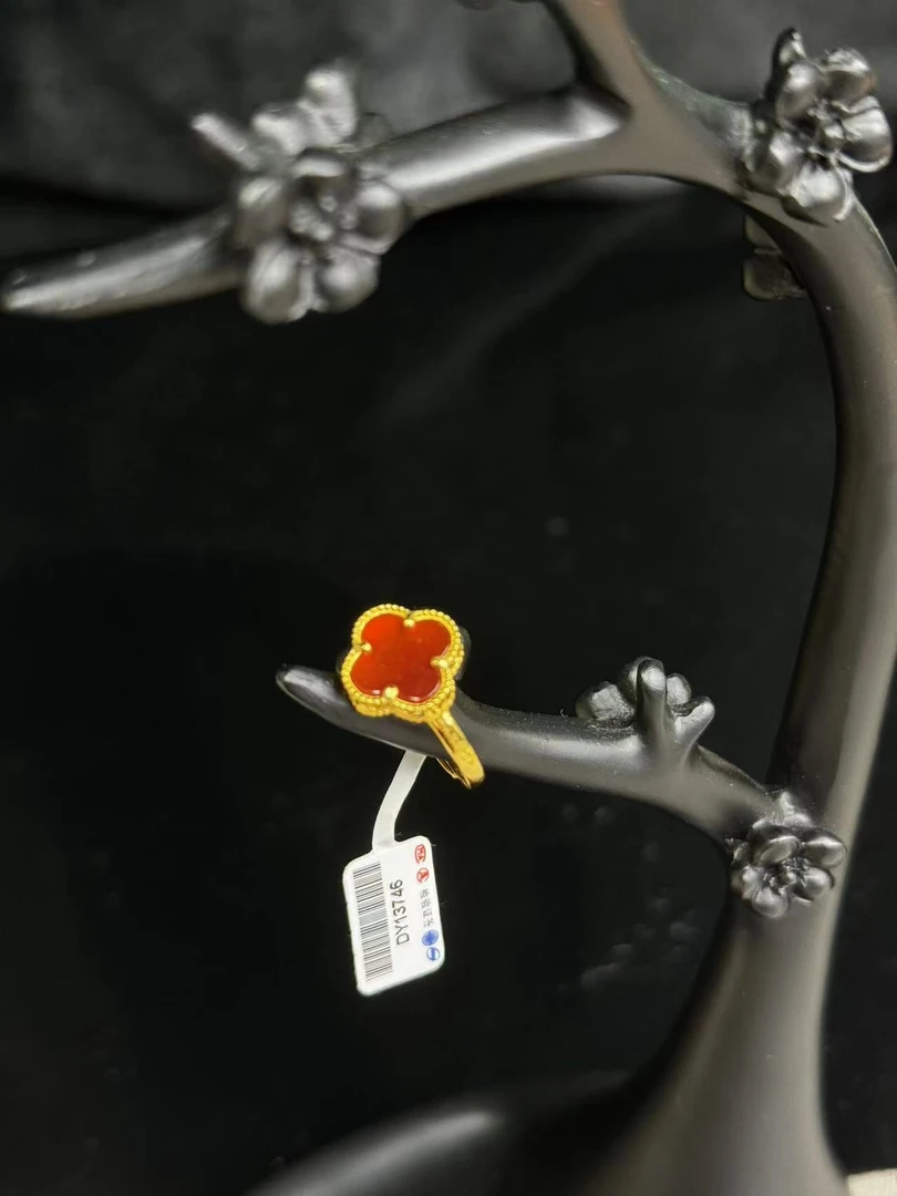 925镶嵌四叶草戒指【小北质检】ZJH02Z13多样性发一10*3mm+