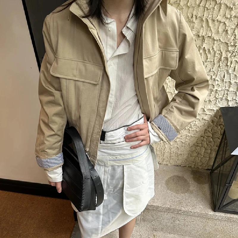【设计师款】新款螺纹下摆潮流时尚宽松多口袋百搭韩版外套