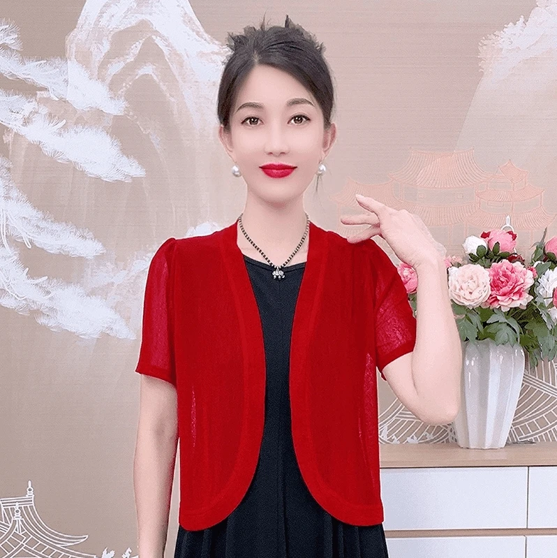 【清货】开衫百搭短款花瓣袖打底衫蕾丝镂空背心大码气质洋气