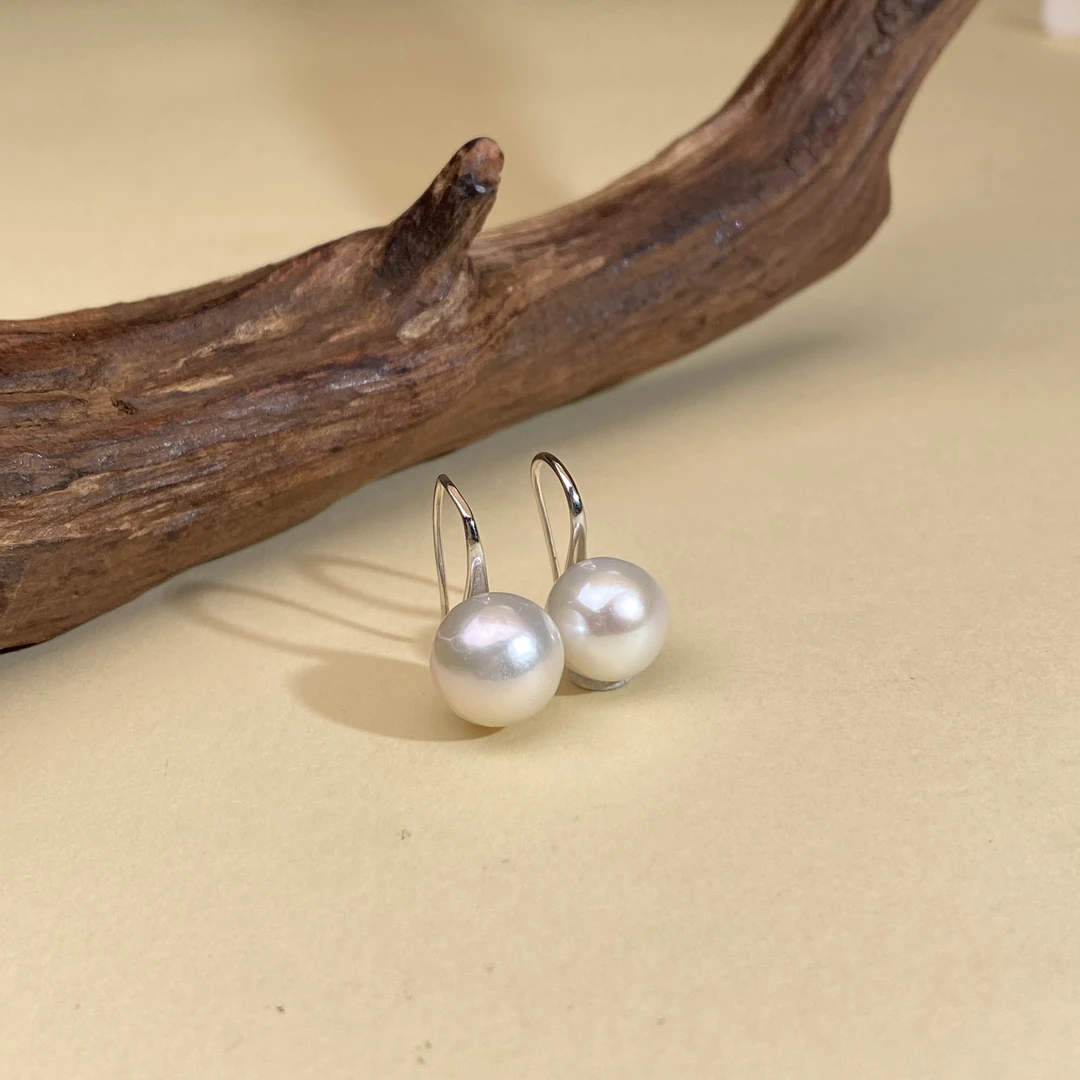 【小北严选】S925银淡水珍珠耳钩17-25H15X309【多样性发一】约11mm+