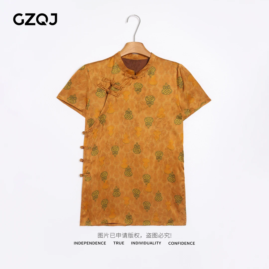 广州琴姐【葫天禄地】人丝香云纱欧若风国风上衣连衣裙女士夏季 421