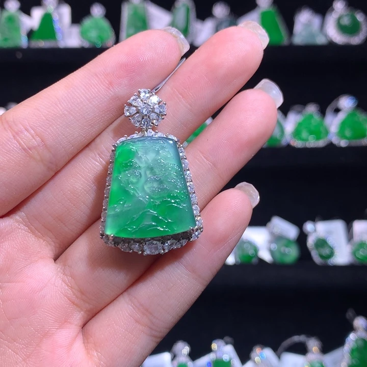 【闪购商品】颈饰银S925镶嵌翡翠天然翡翠