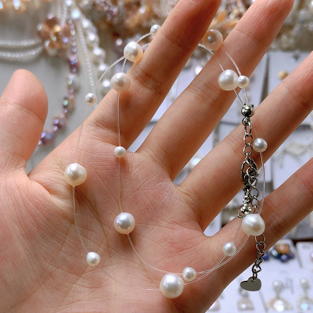 银S925镶嵌耳饰淡水珍珠